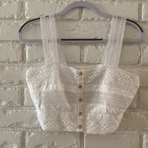 White crop top stretchy and light size L